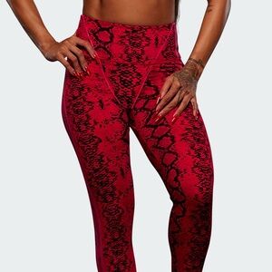 Adidas x IVY PARK red snake skin Leggings